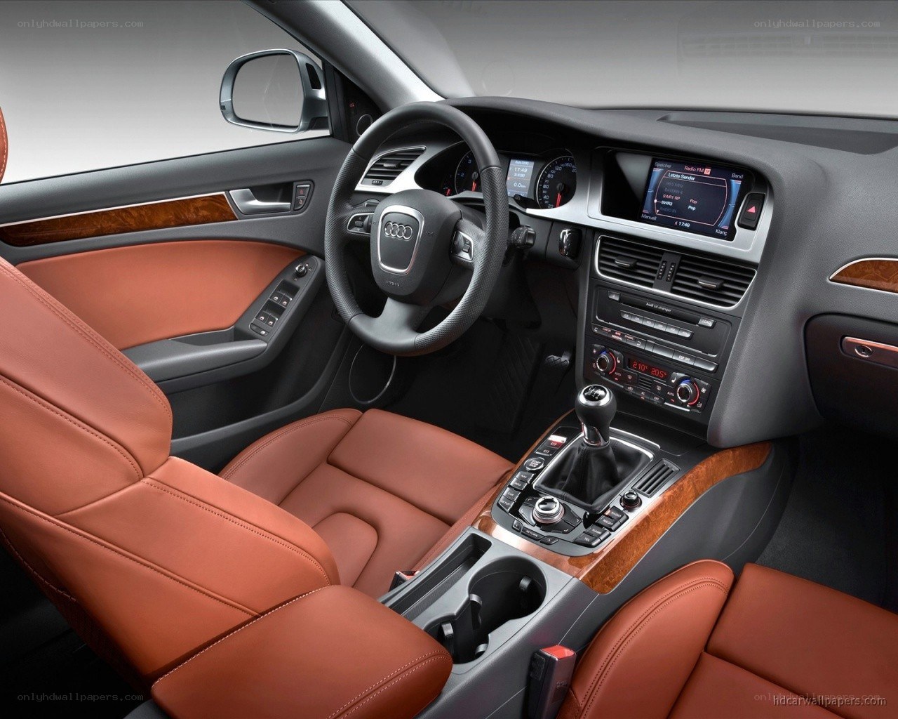 Audi car interior with leather seats