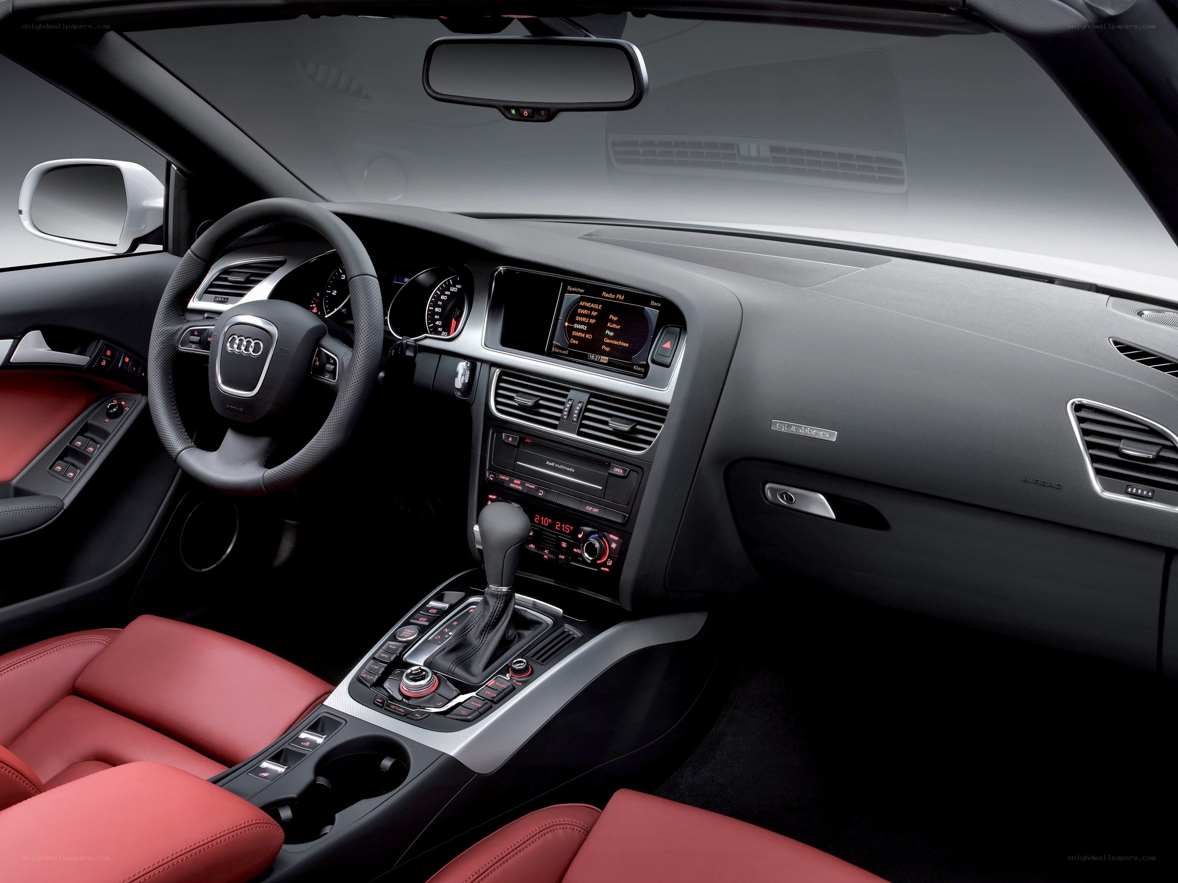 Audi car interior with red seats