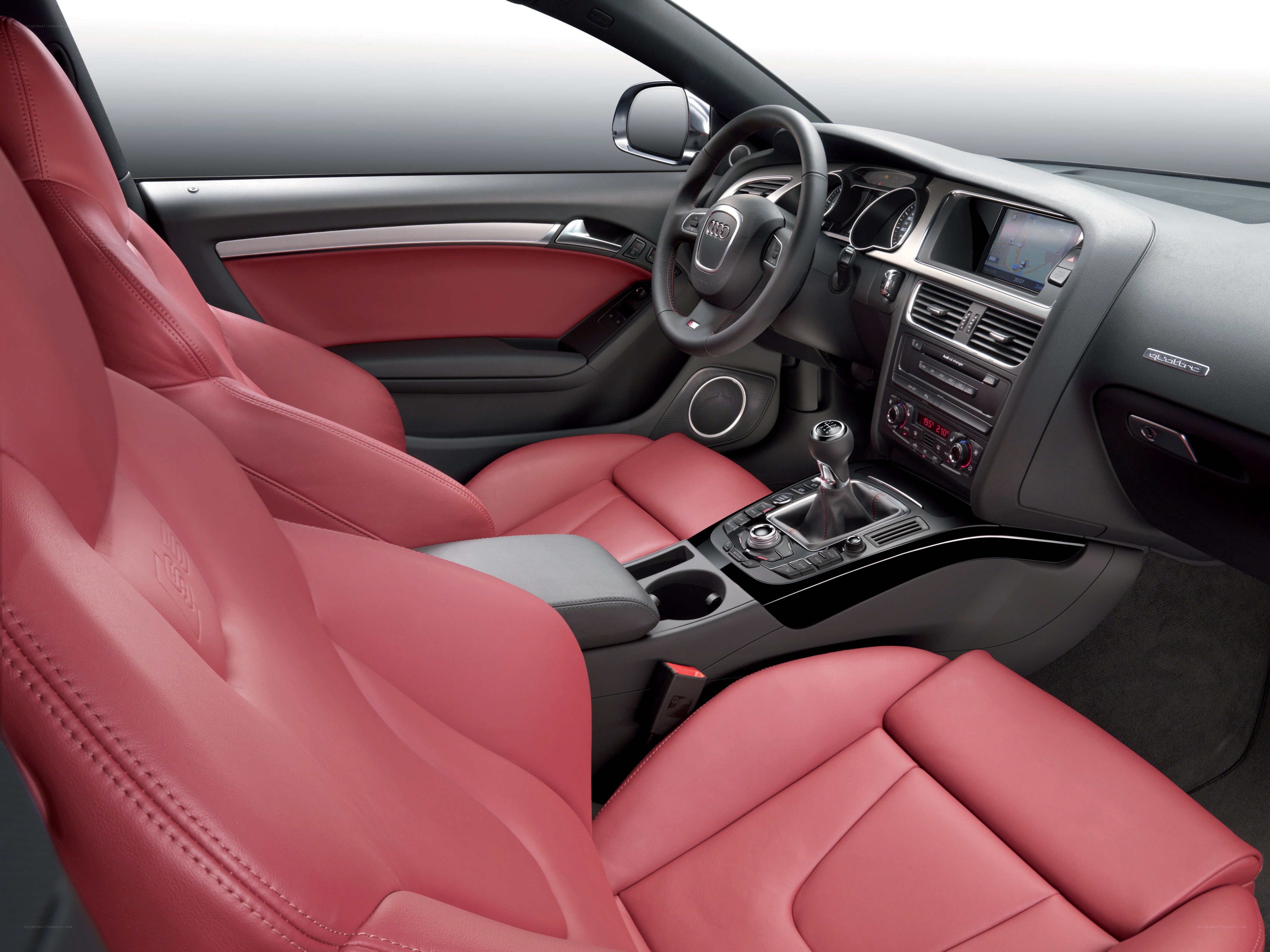 Audi car interior with red seats