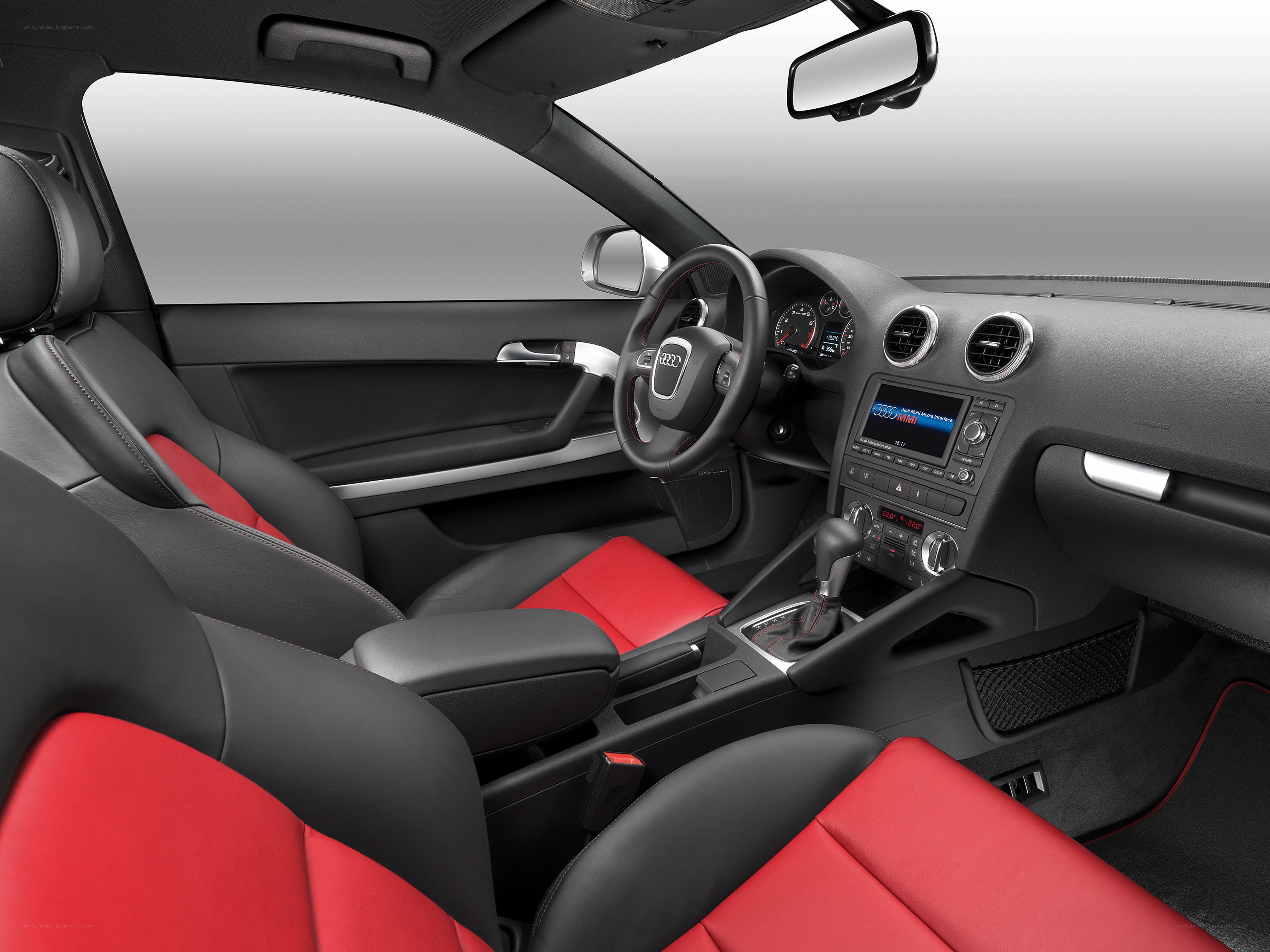 Audi car interior with red seats