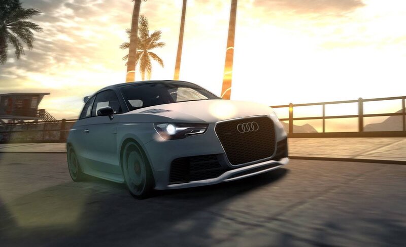 Audi car on a coastal road