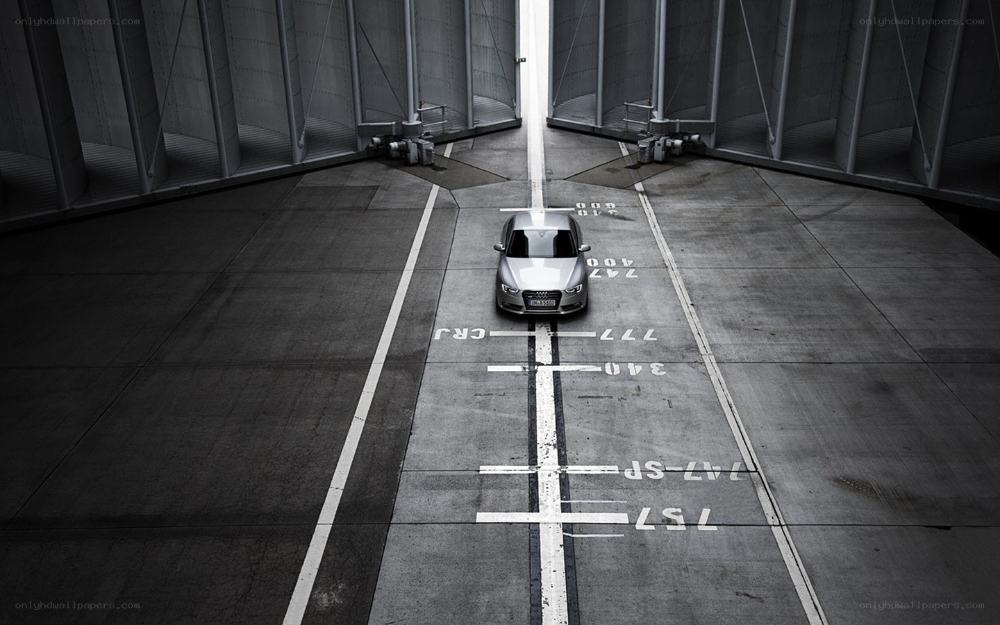Audi car on a test track
