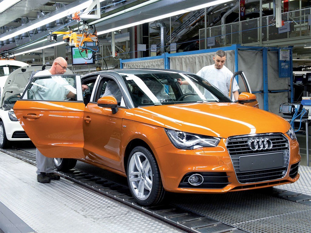 Audi car on assembly line
