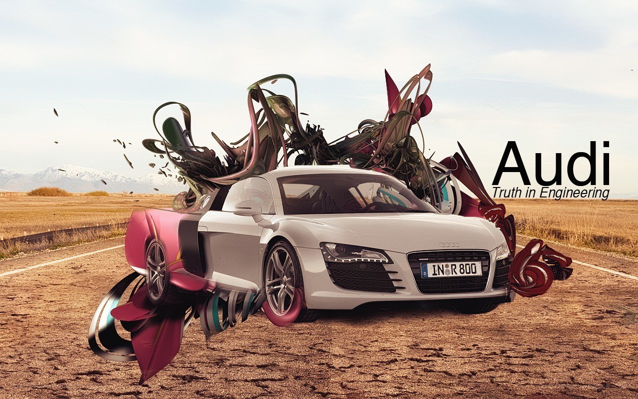 Audi car with abstract design