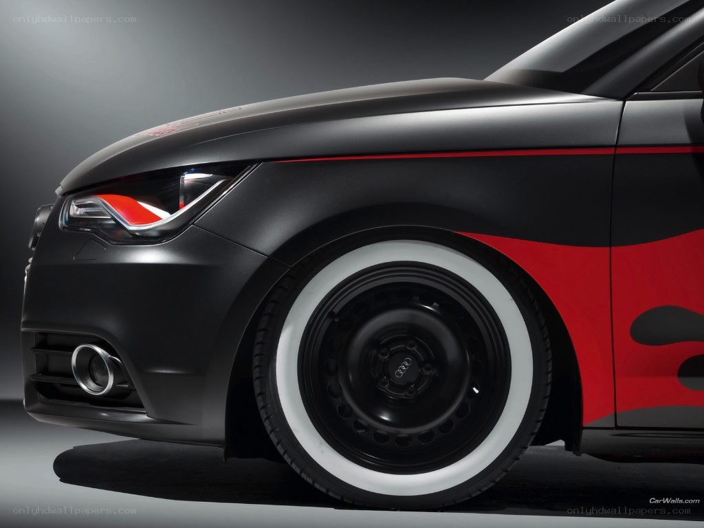 Audi car with red and black design
