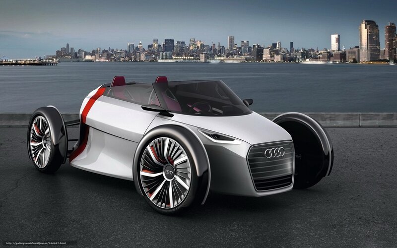 Audi concept car by city