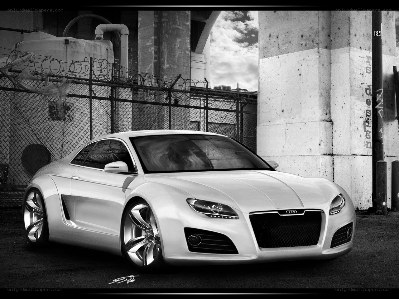 Audi concept car in urban setting