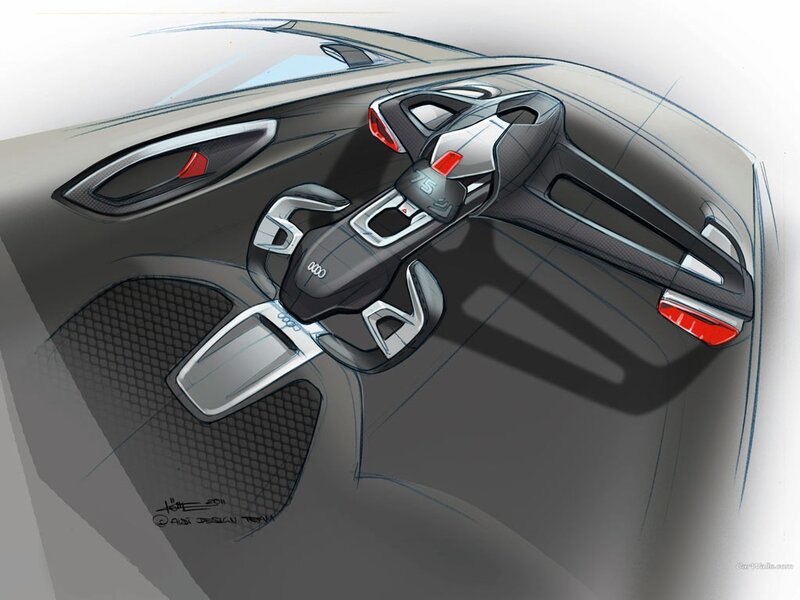 Audi concept car interior sketch