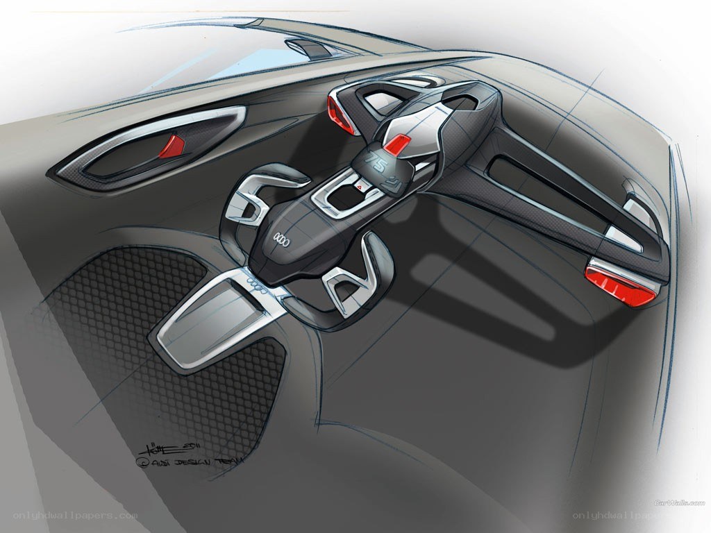 Audi concept car interior sketch