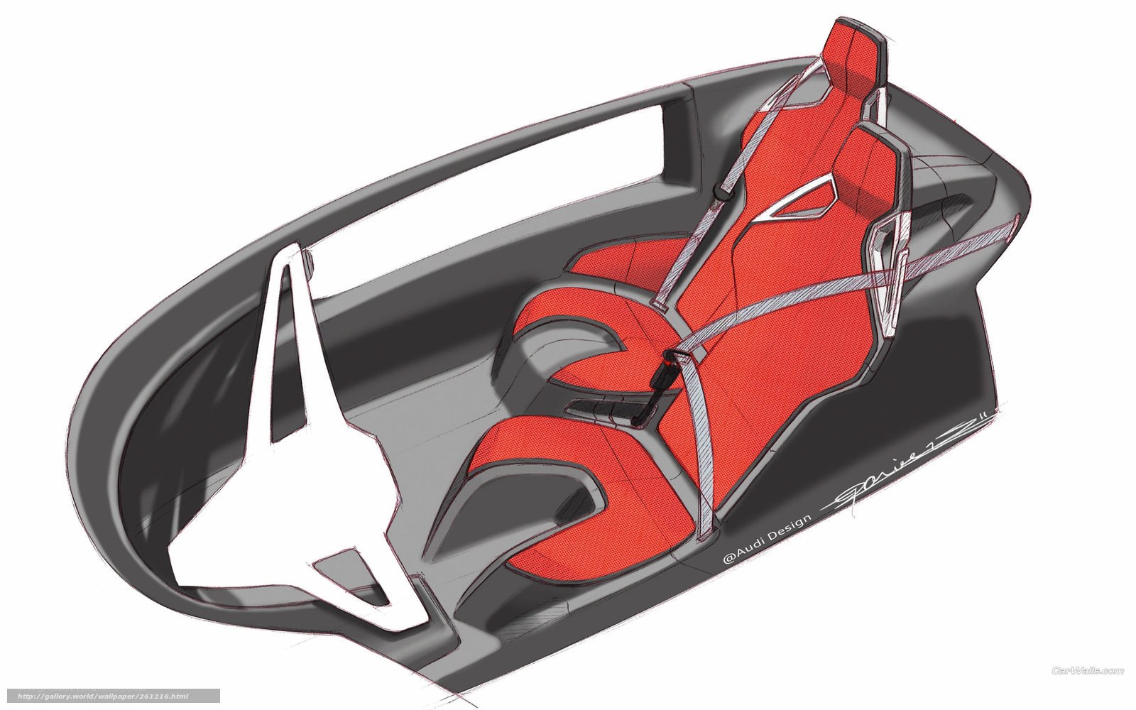 Audi concept car interior sketch