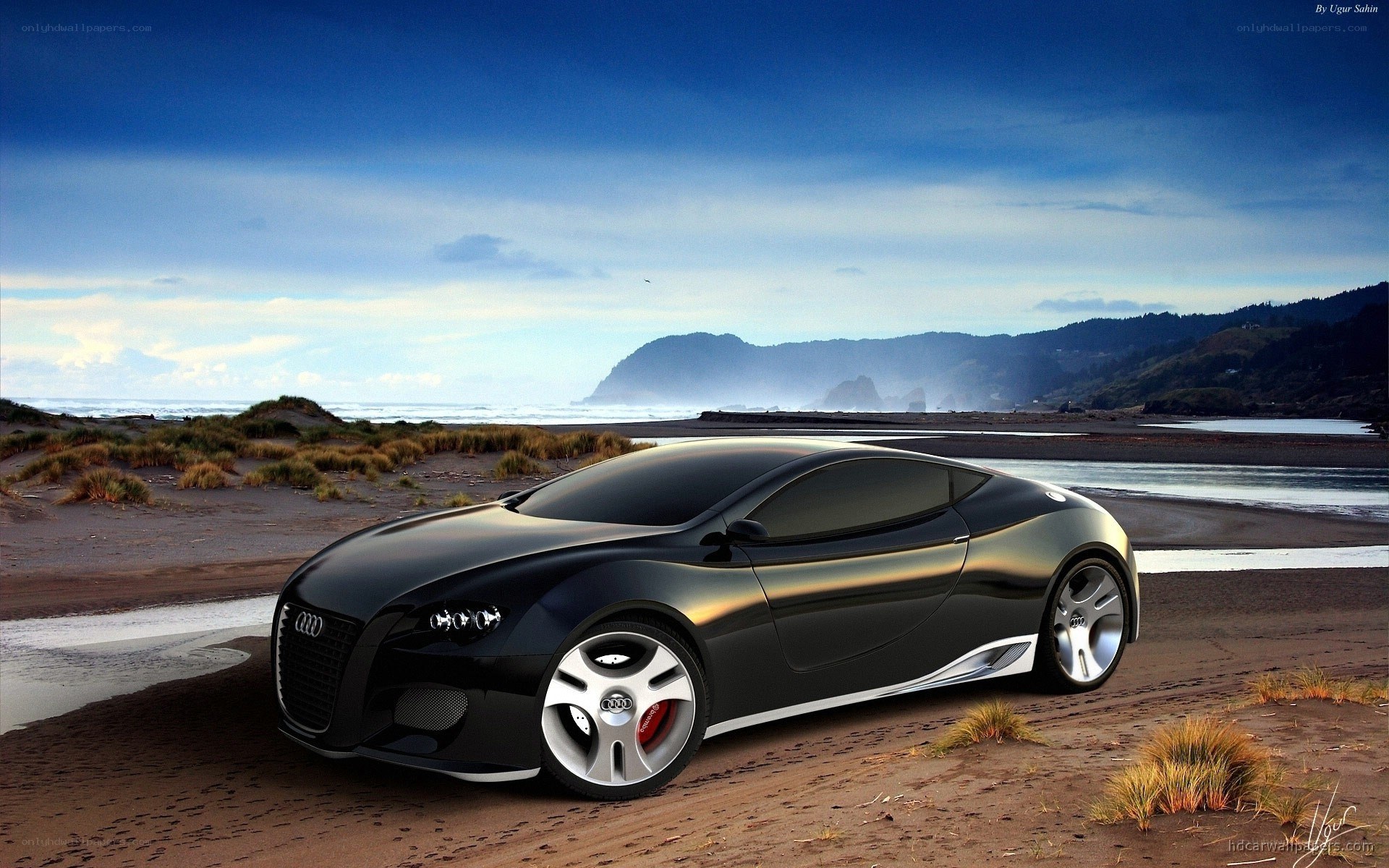 Audi concept car on a beach