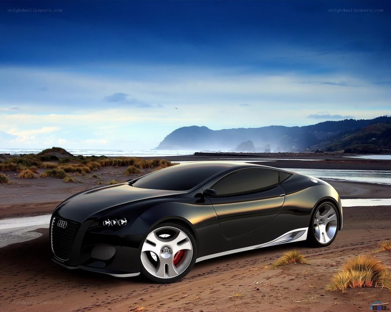 Audi concept car on a beach