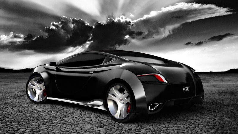 Audi concept car on cracked ground