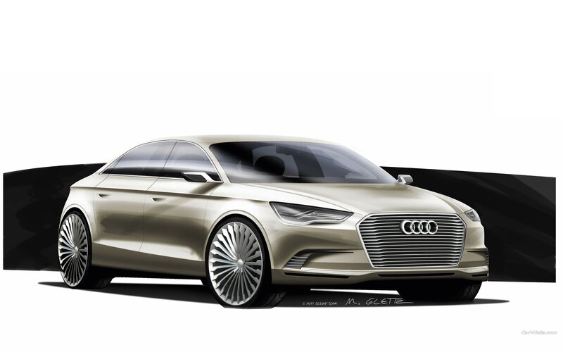 Audi Concept Car — Silver, Modern, Illustration
