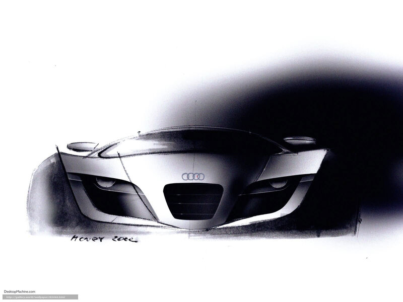 Audi Concept Car Sketch — Black, Dramatic