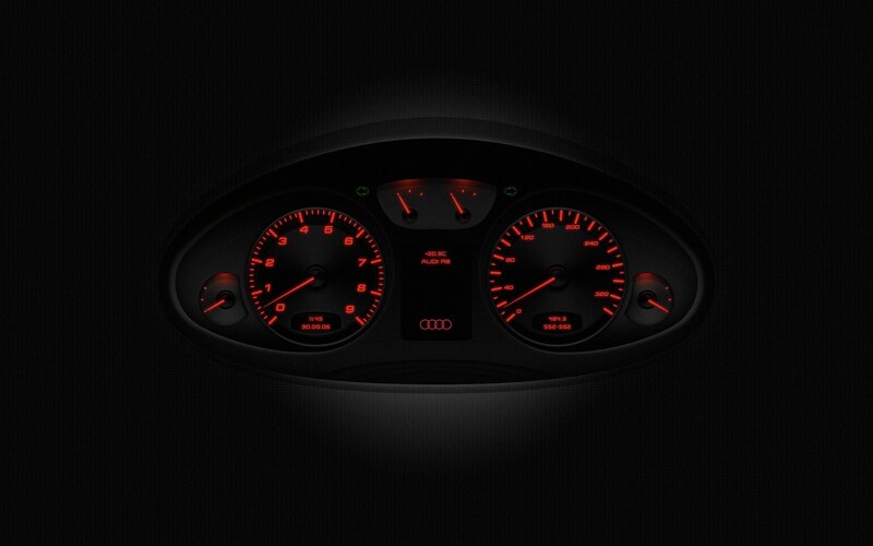 Audi dashboard in the dark