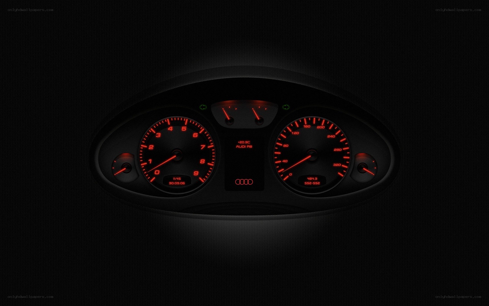 Audi dashboard in the dark