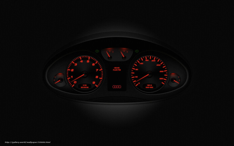 Audi dashboard in the dark