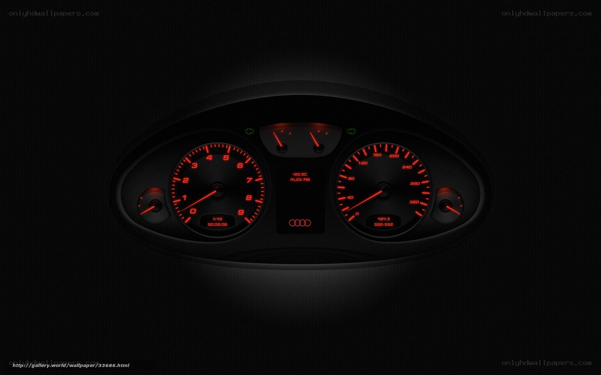Audi dashboard in the dark