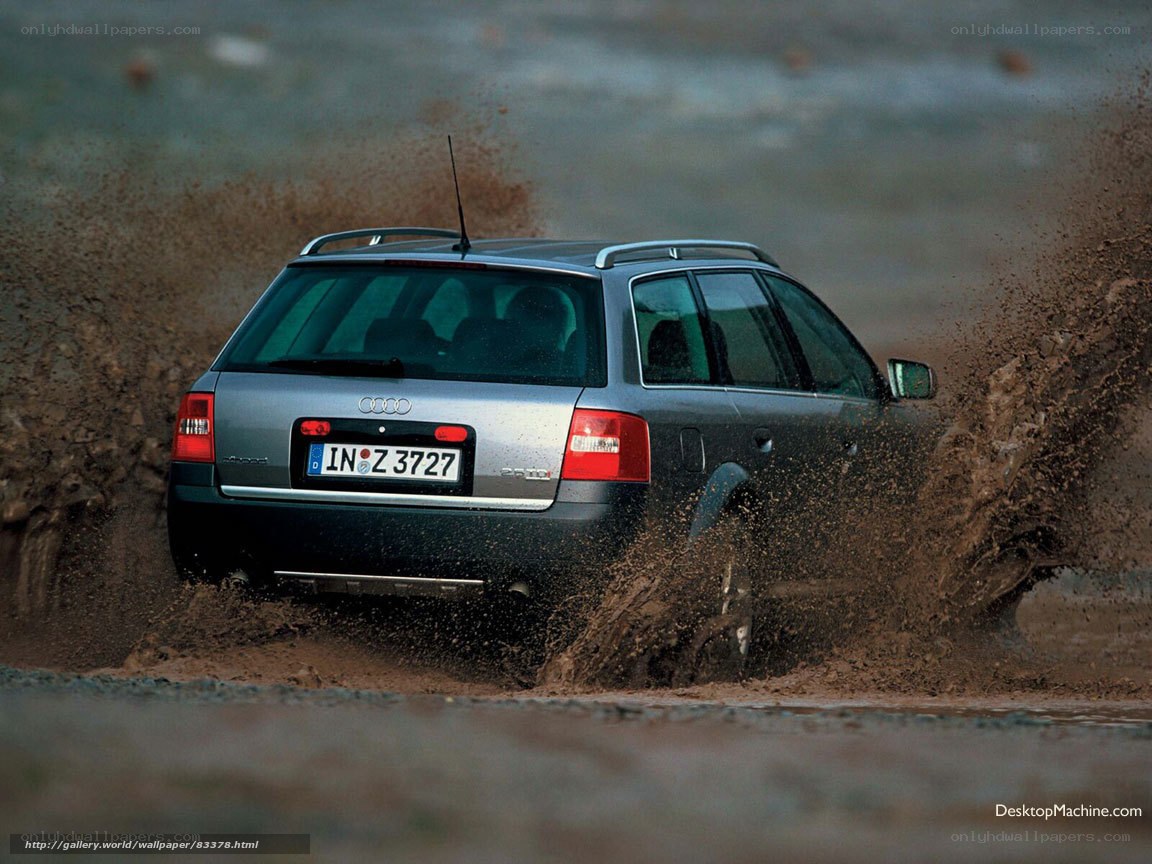 Audi driving through mud