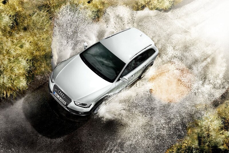 Audi driving through water