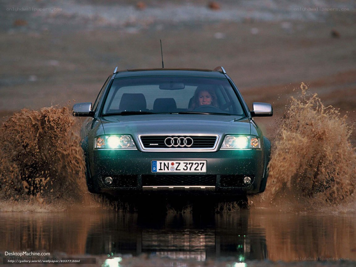 Audi driving through water