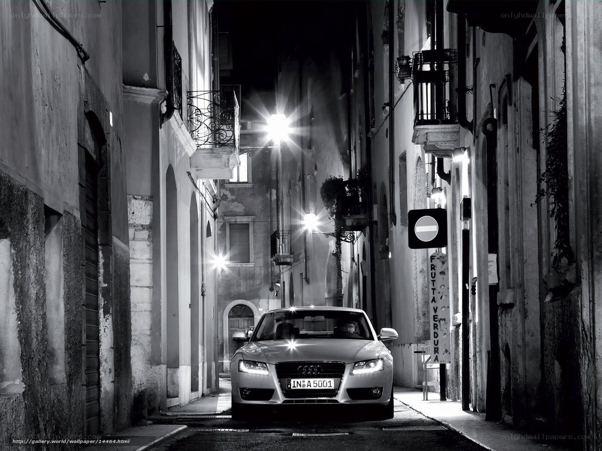 Audi in a narrow alley