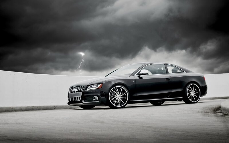 Audi in stormy weather