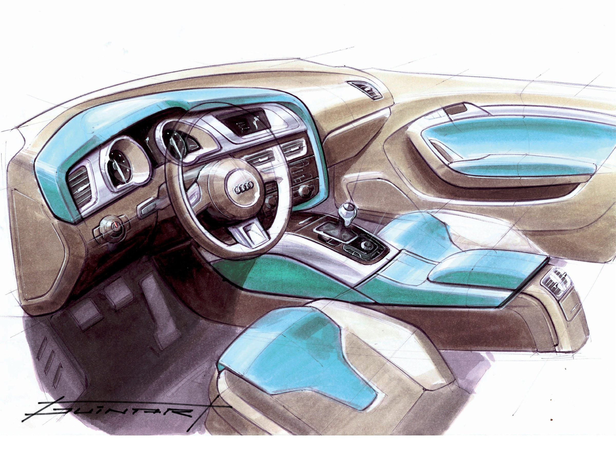 Audi interior design sketch