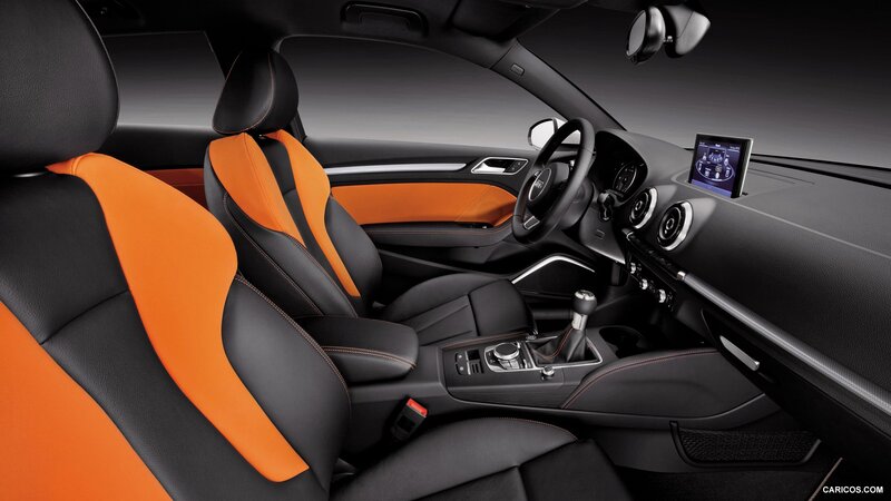 Audi interior with orange accents