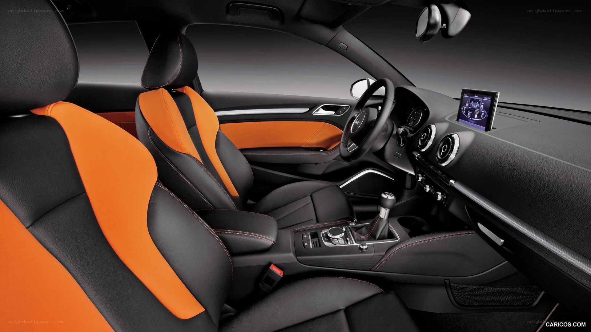 Audi interior with orange accents