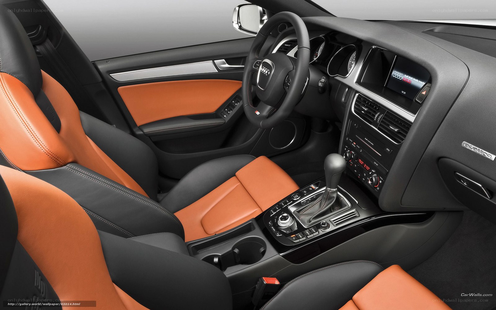 Audi interior with orange accents