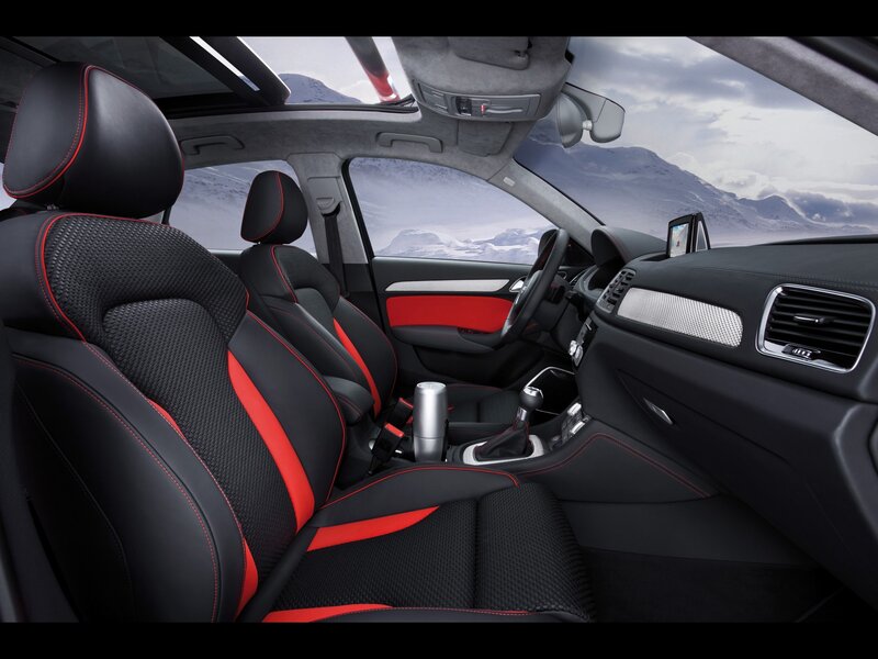 Audi interior with red accents