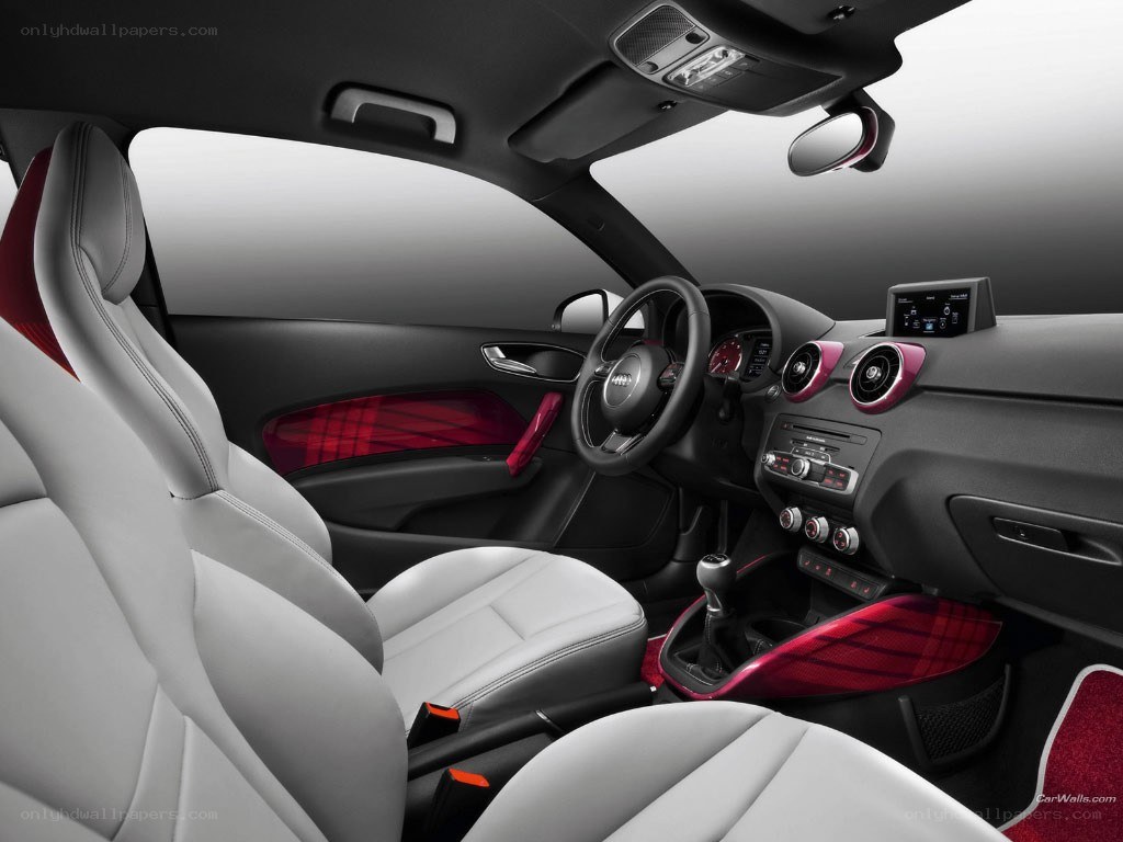 Audi interior with red accents