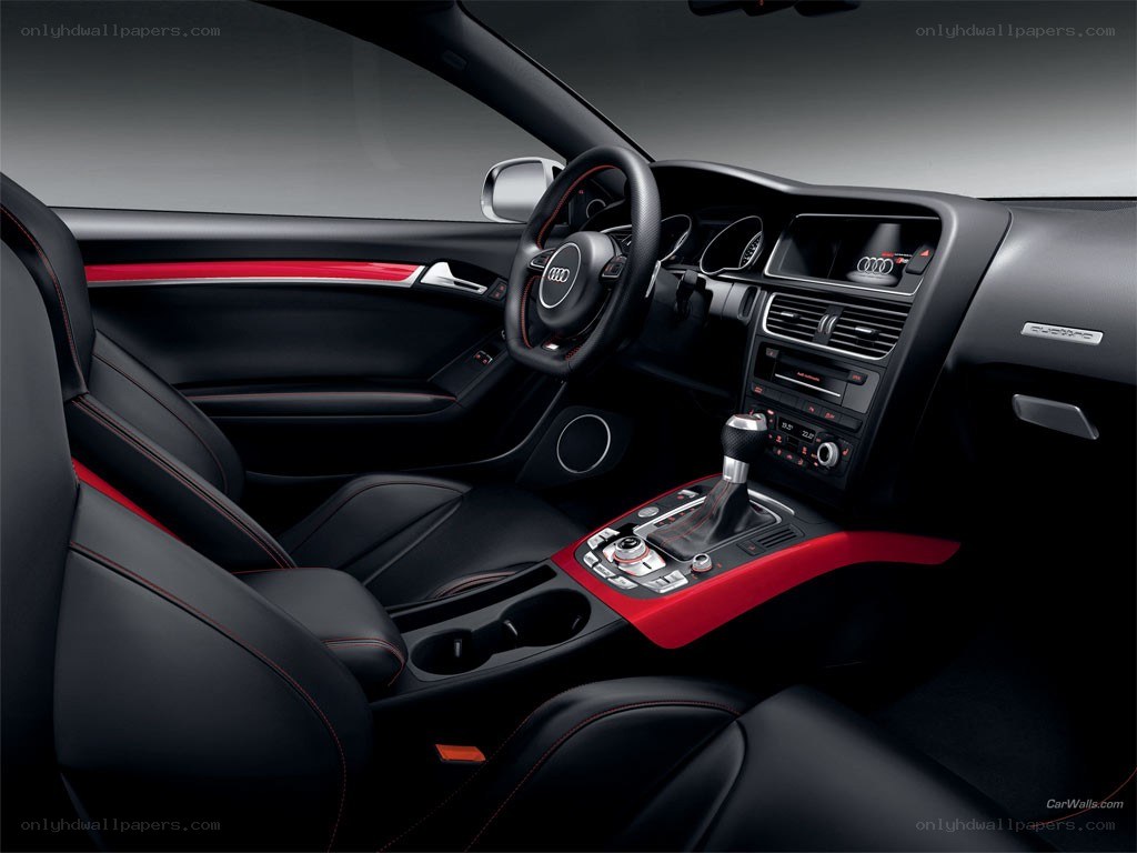Audi interior with red accents