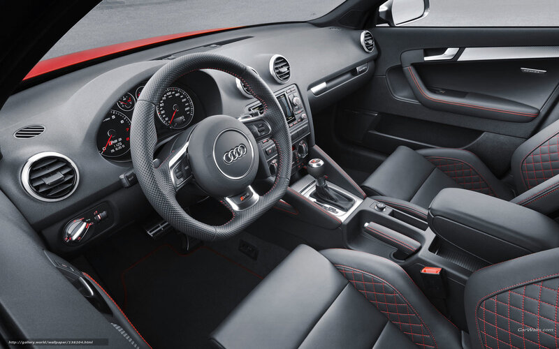 Audi interior with red accents