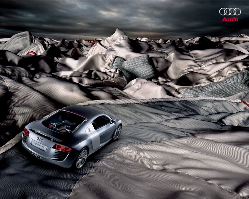 Audi Le Mans car on fabric terrain