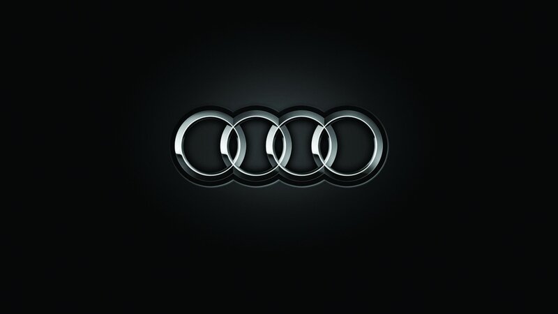 Audi Logo — Black, Minimalist, 3d Render, Rings, Silver