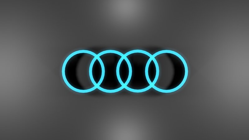Audi logo neon light