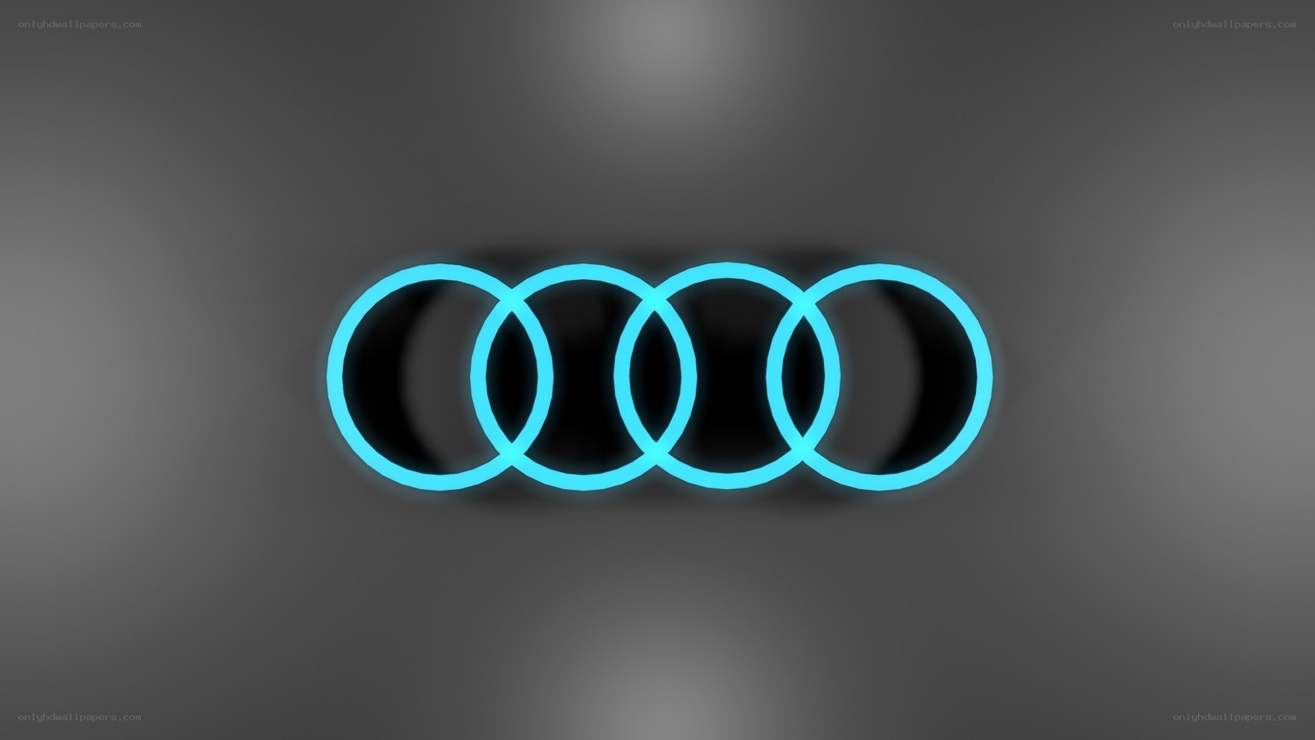 Audi logo neon light