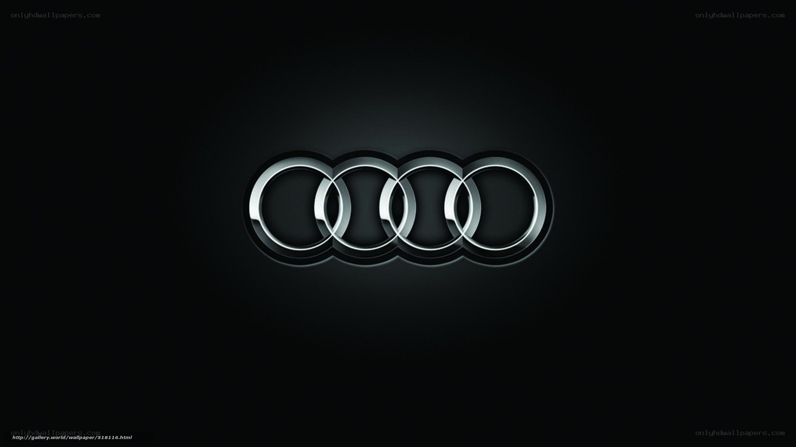 Audi logo on black background