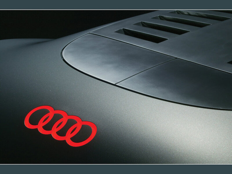 Audi logo on car hood