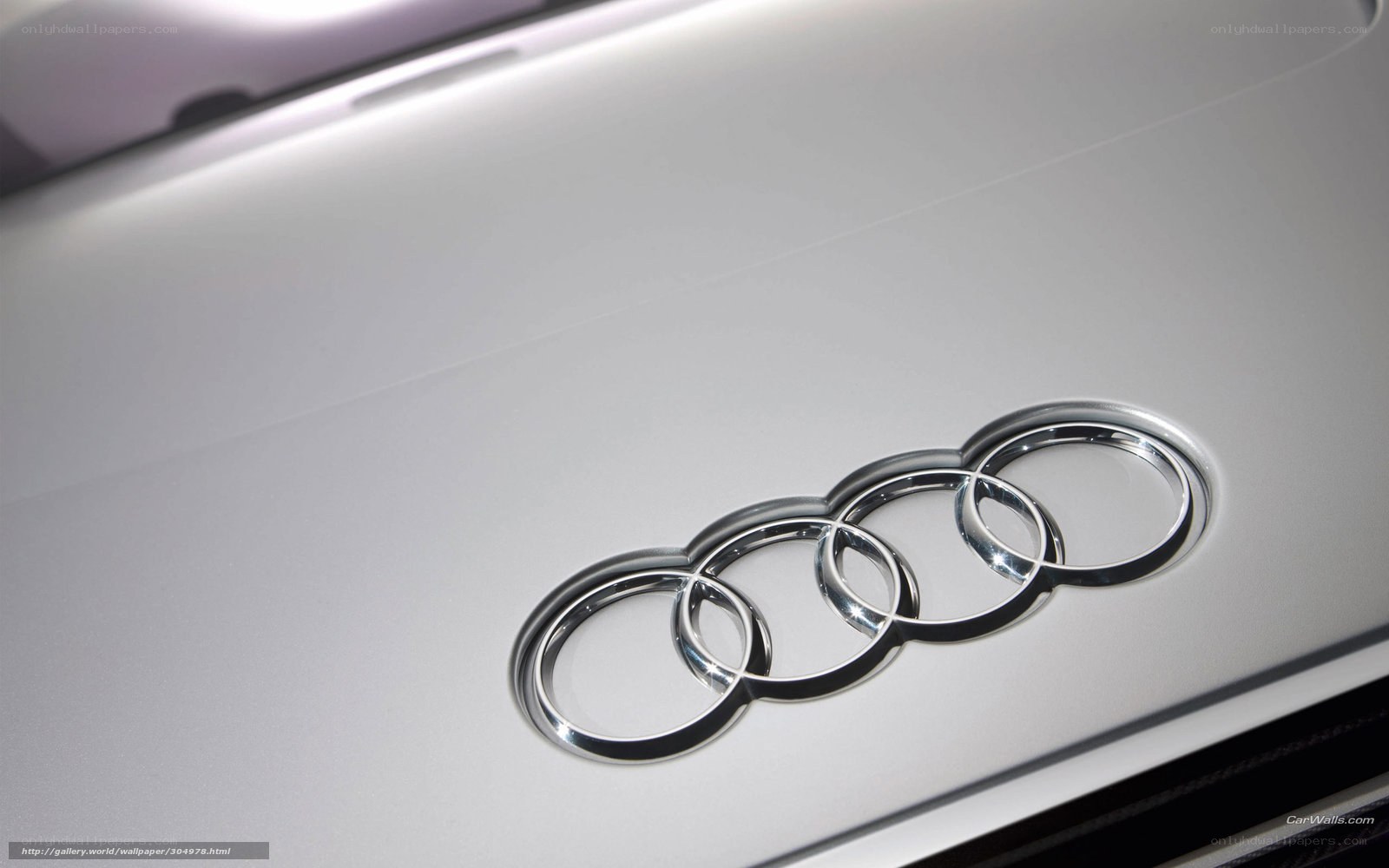Audi logo on car hood