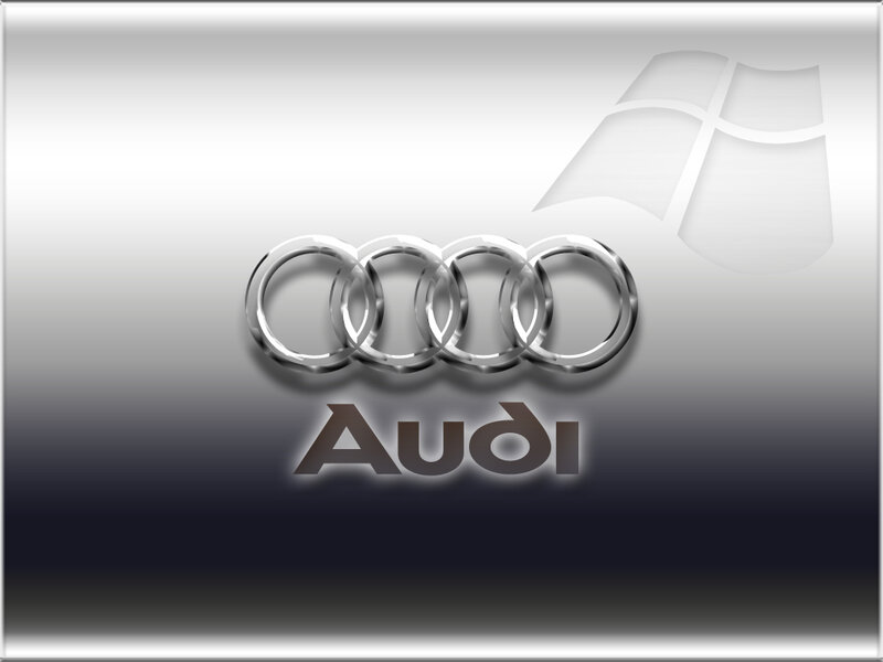 Audi logo on metallic background