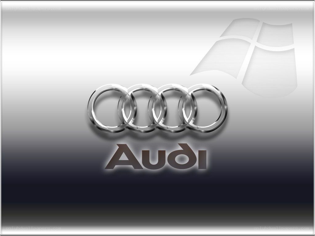 Audi logo on metallic background