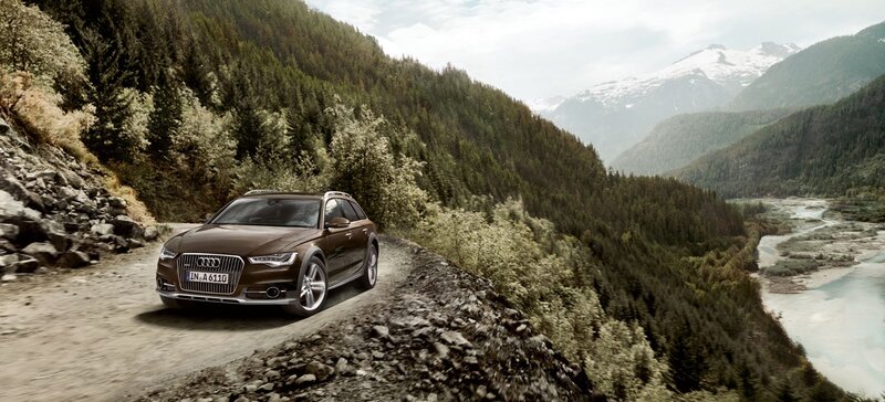 Audi on a mountain road
