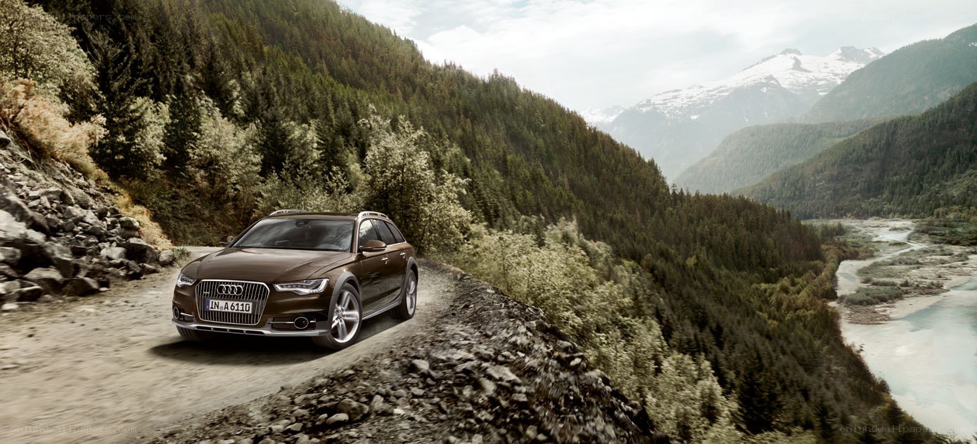 Audi on a mountain road