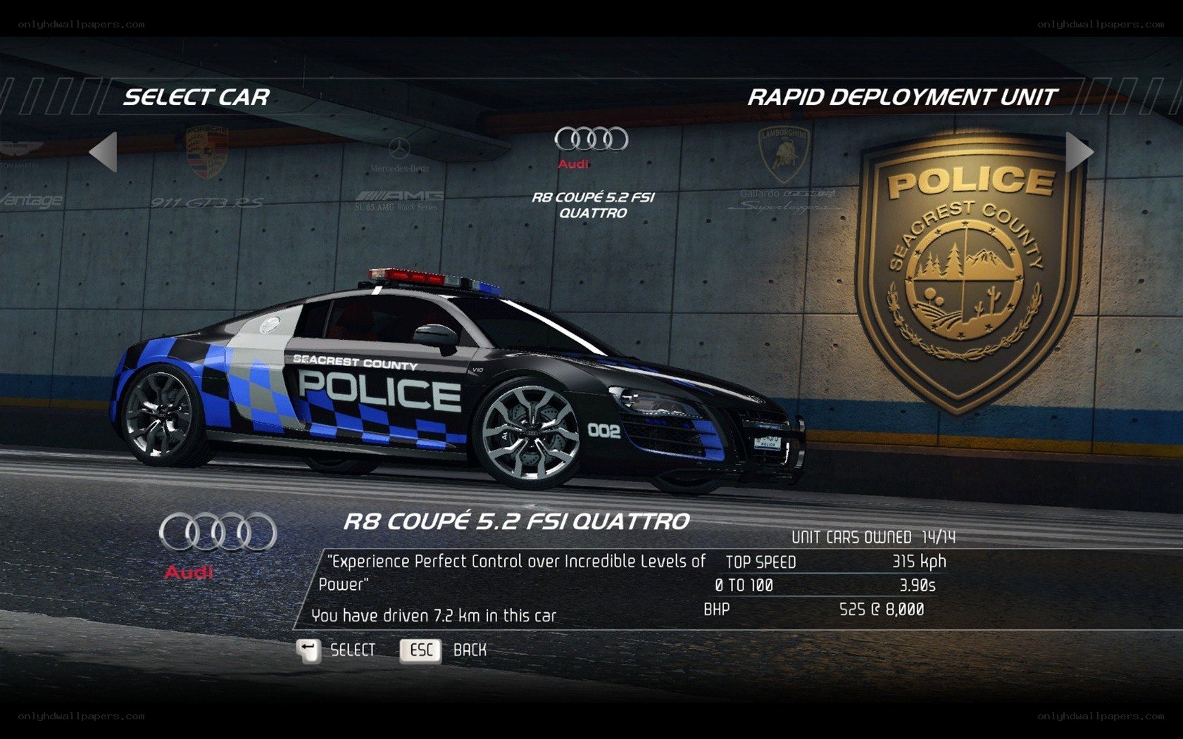 Audi police car selection