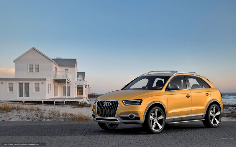 Audi Q3 on a beachside path