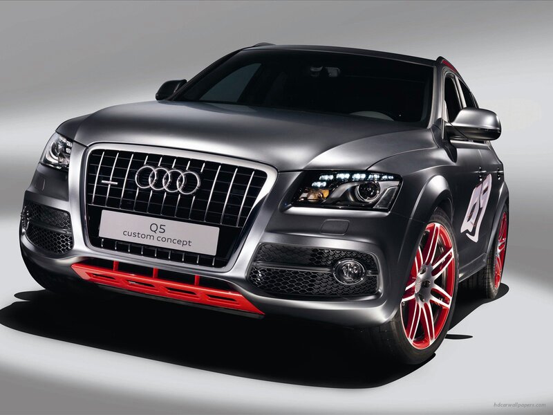 Audi Q5 Custom Concept — Gray, Dramatic, Photograph, Car, Red Wheels